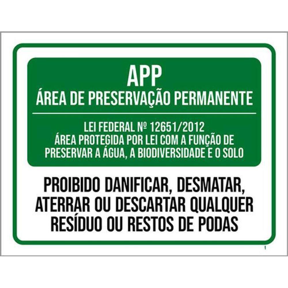Kit 3 Placas Área Preservação Permanente