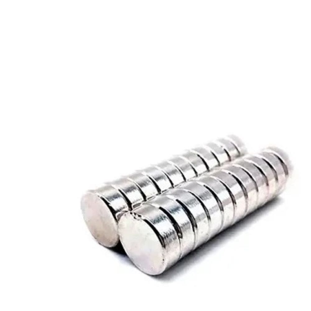 Kit com 10 Ímãs de Neodímio Disco N35 15x5mm Super Forte