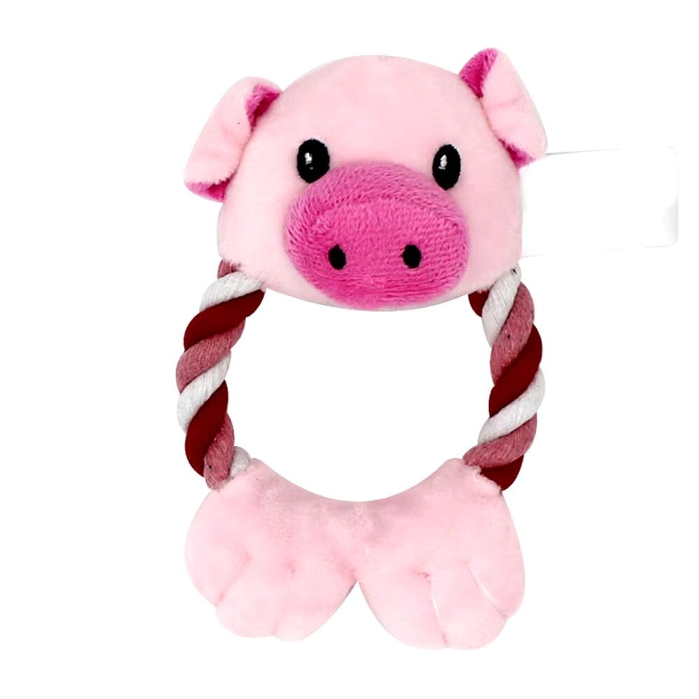 Brinquedo para cachorro Bichinho de Pelúcia Com Mordedor Corda - Som ao Apertar