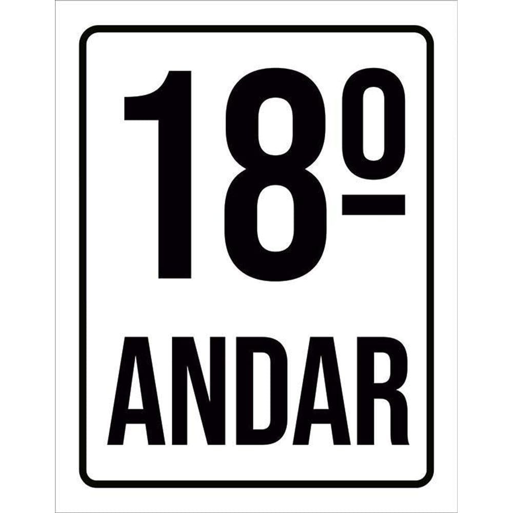 Kit 3 Placas Sinalização Ambiente Identificação 18º Andar