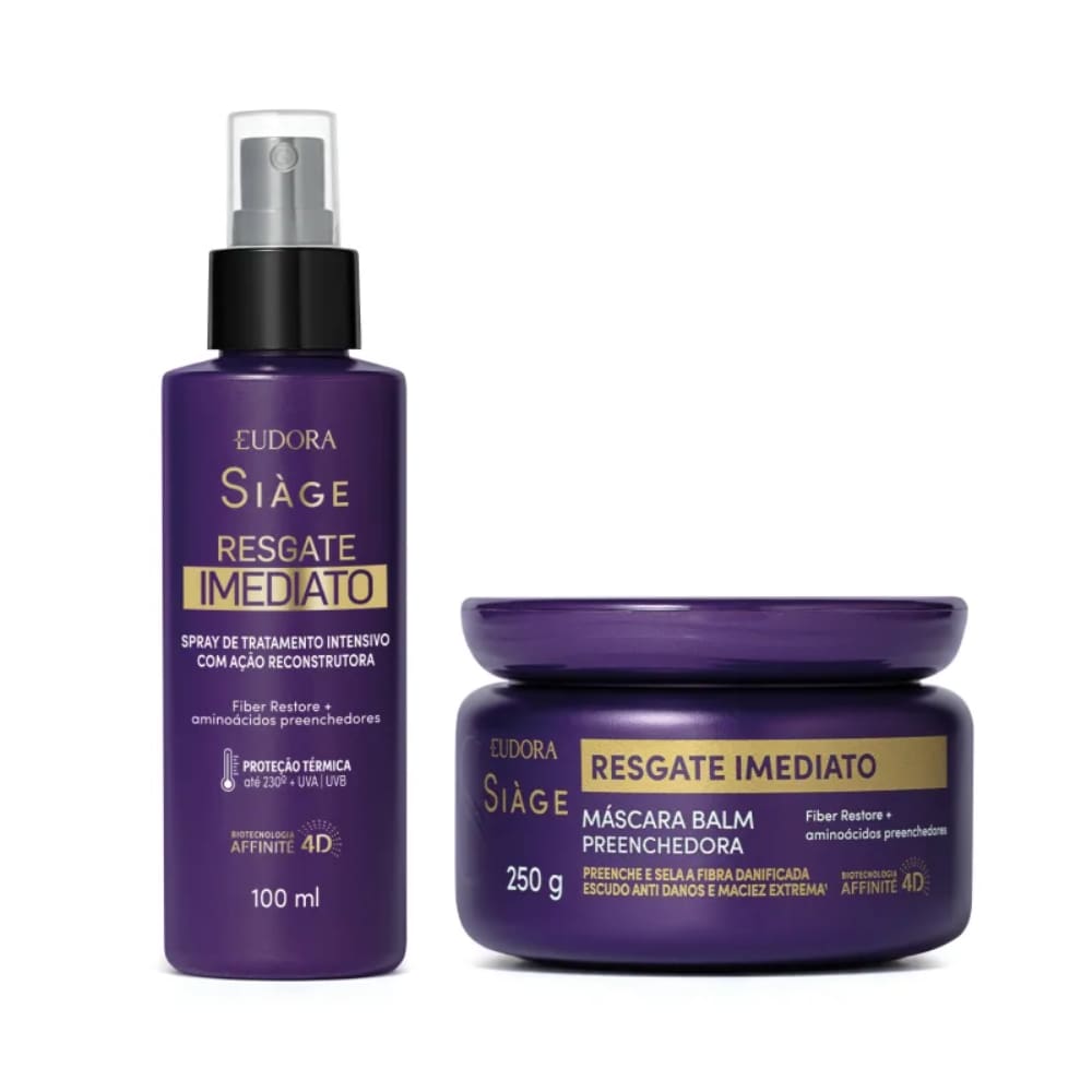 Combo Siàge Eudora Resgate Imediato Máscara Capilar + Leave-In 100ml