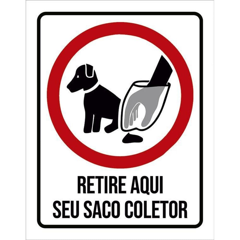 Placa Cachorro Retire Aqui Seu Saco Coletor 36X46