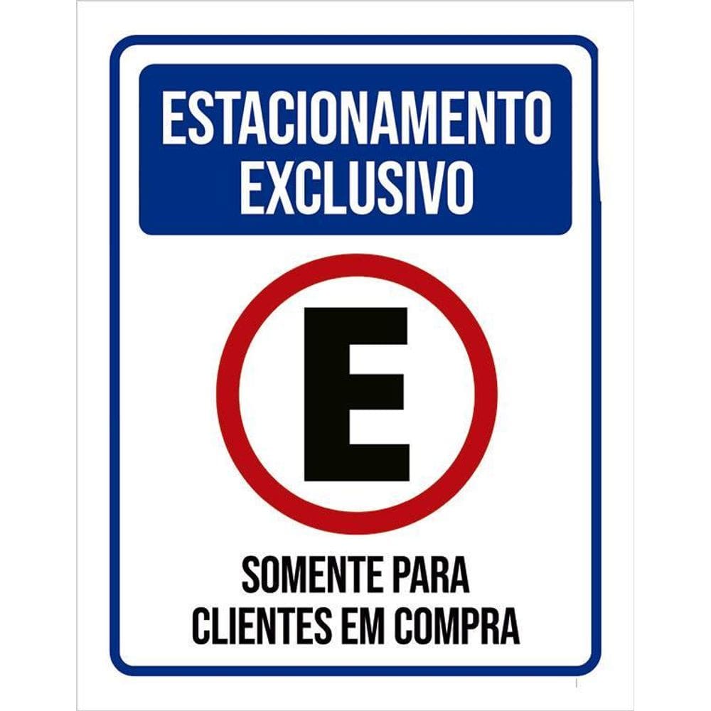 Kit 10 Placa Estacionamento Exclusivo Clientes Compra 27X35