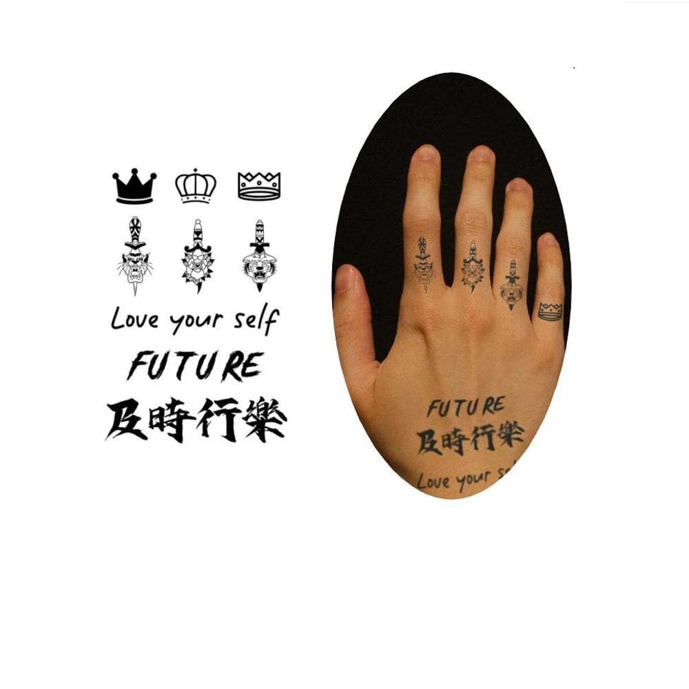 Tatuagem Temporária Frase Futuro Simbolos Japonese