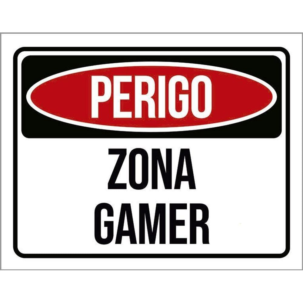 Kit 3 Placas Decorativa - Perigo Zona Gamer