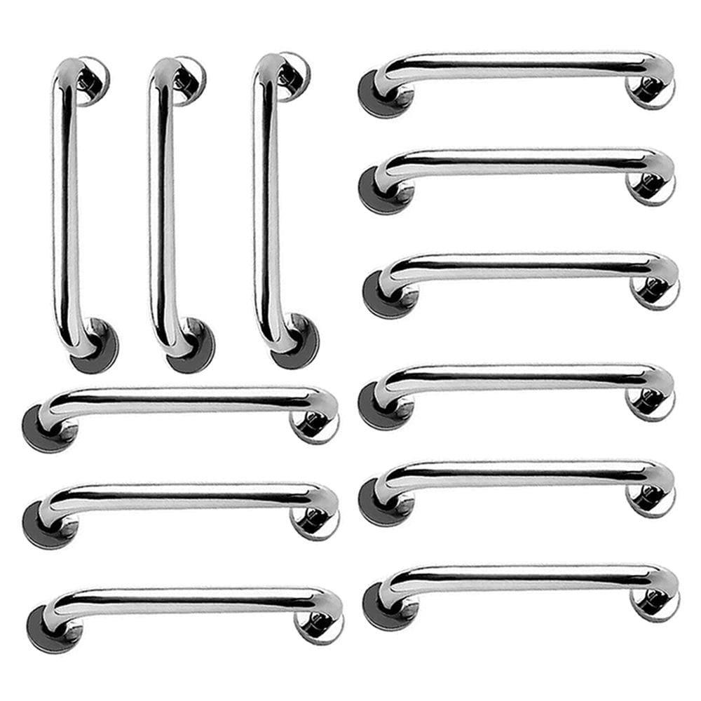 Alça de Apoio 30cm Barra Inox Kit 12 Unidades Acessibilidade Idoso Banheiro Box Deficiente Cadeirante Segurança Suporte Corrimao