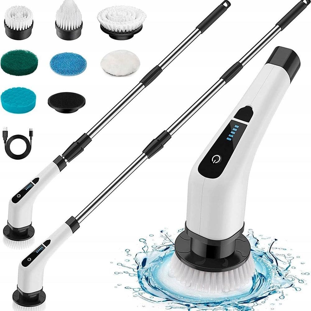 Esfregão Elétrico Portátil Giratório 9 Em 1 Recarregável