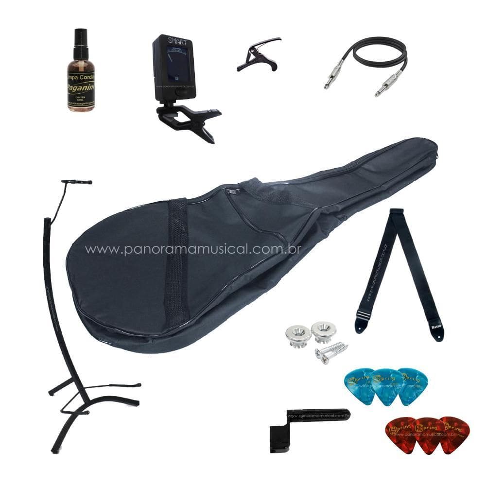Kit Acessórios Para Violão Classico Elétrico Kit C/10 Itens