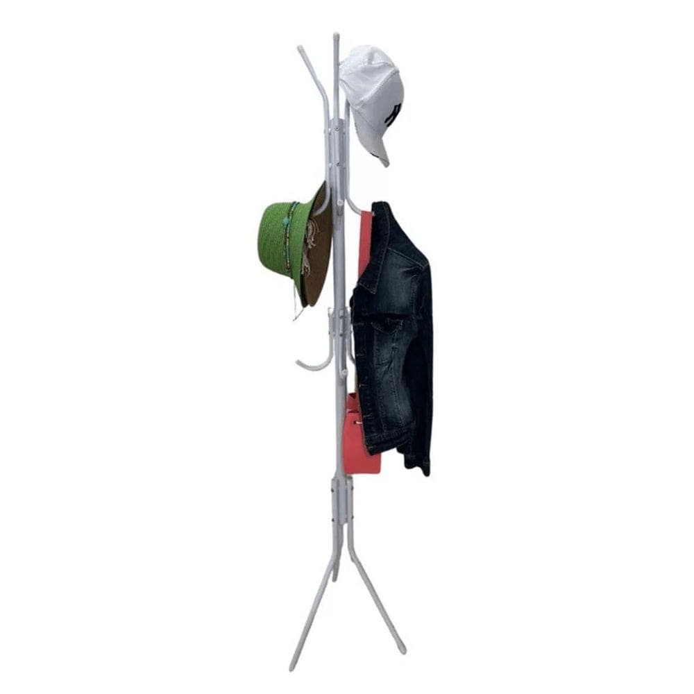 Cabideiro Mancebo Arara Roupa Bolsa Chapeu 9 Ganchos Casa
