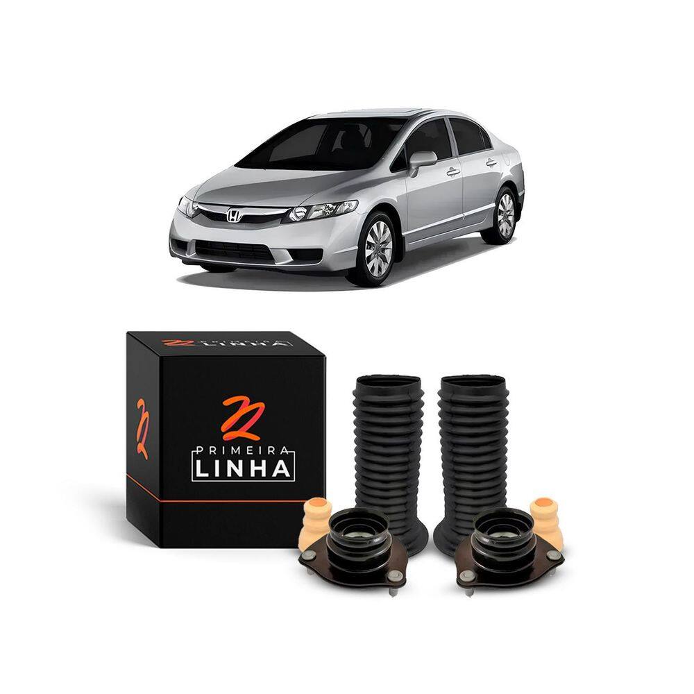 Par Kit Coxim Batente Coifa Dianteiro Civic 2009