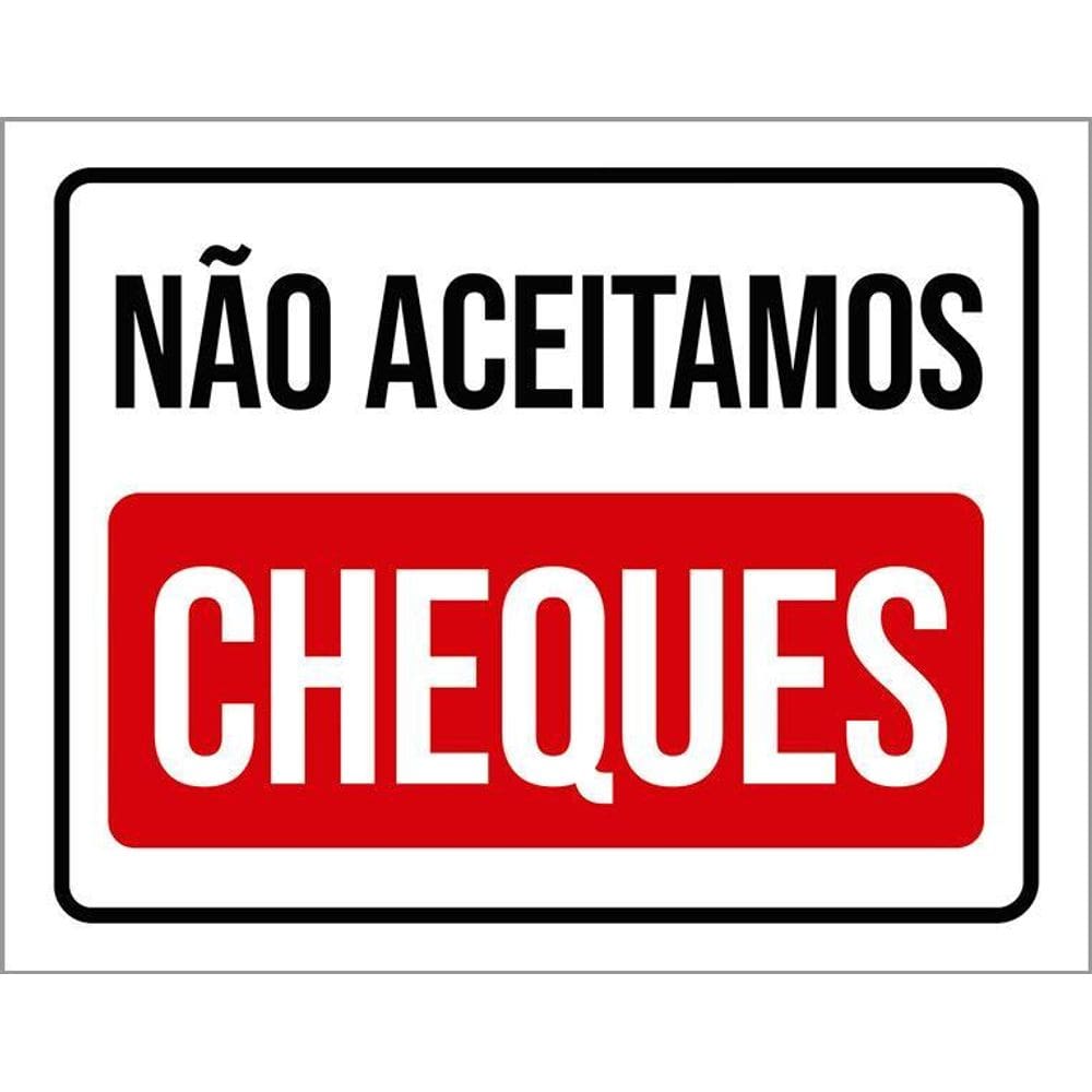 Kit 3 Placas Sinalização Não Aceitamos Cheques