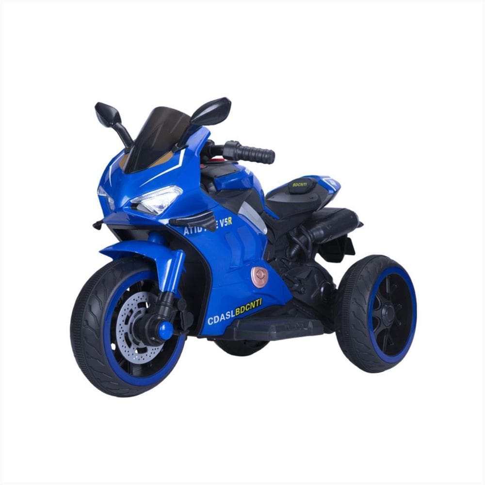 Moto Eletrica Infantil Azul Mini Motoca Musical Auxiliar P2