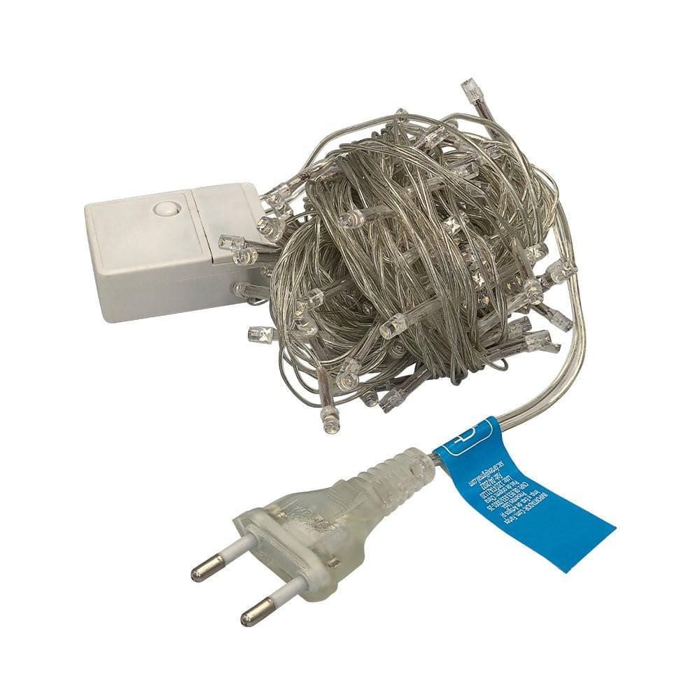 Pisca Natal 100 Leds 9 Metros Com 8 Funções Branco Frio 127V