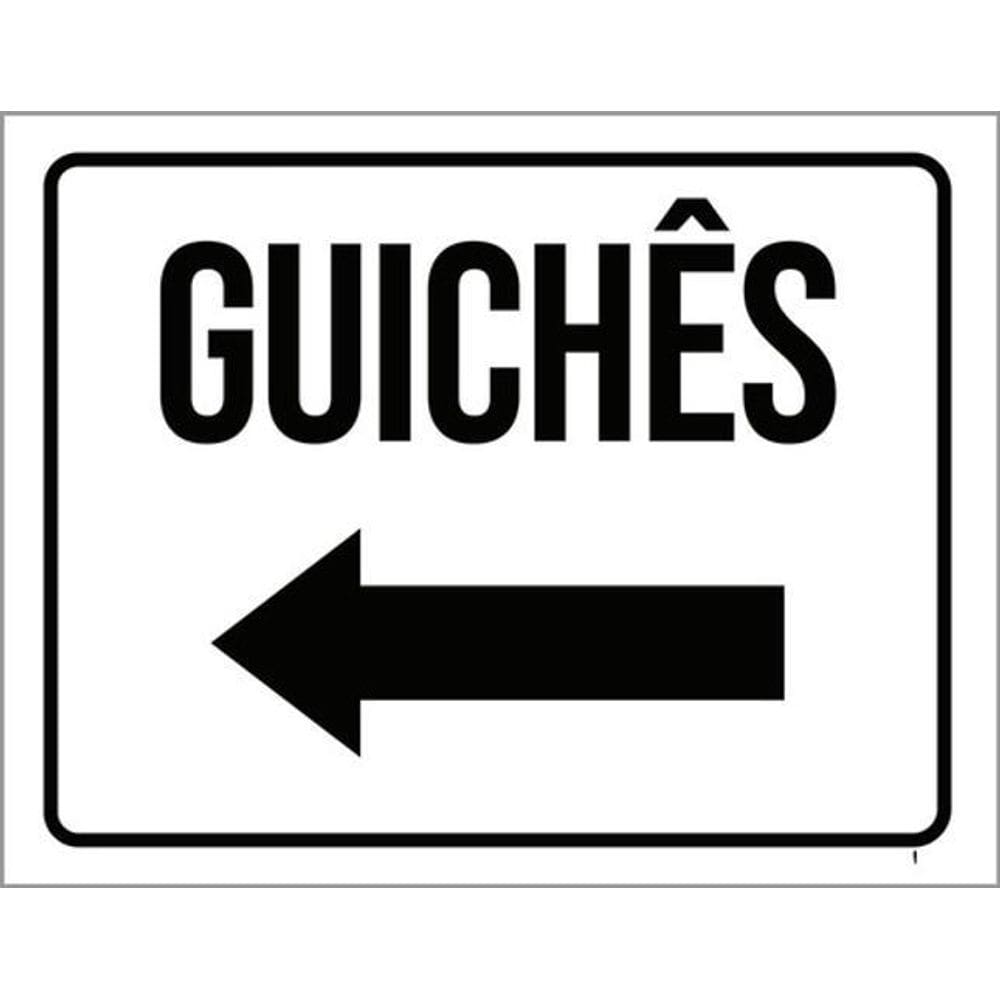 Kit 3 Placas Sinalização - Guichês Seta Esquerda