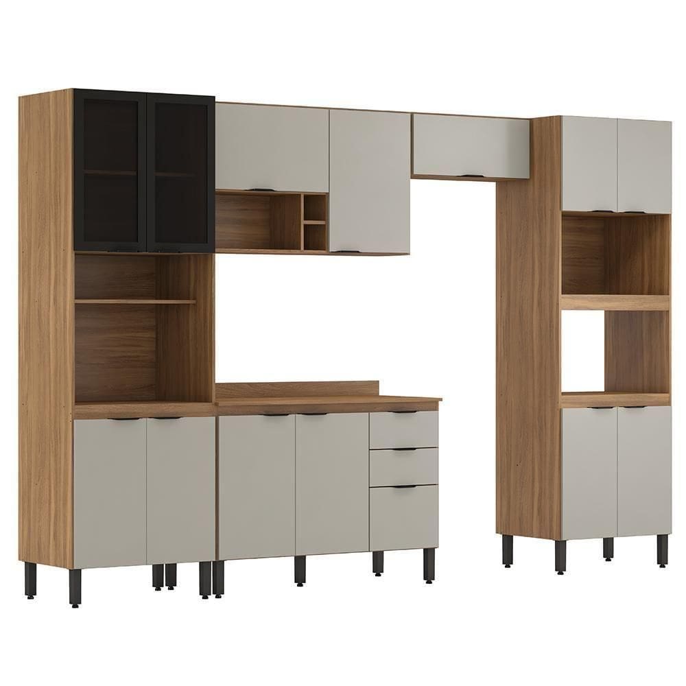 Cozinha Modulada Composição 1 Firenze 5 Peças Amêndola Nude - Demóbile Amêndola Nude