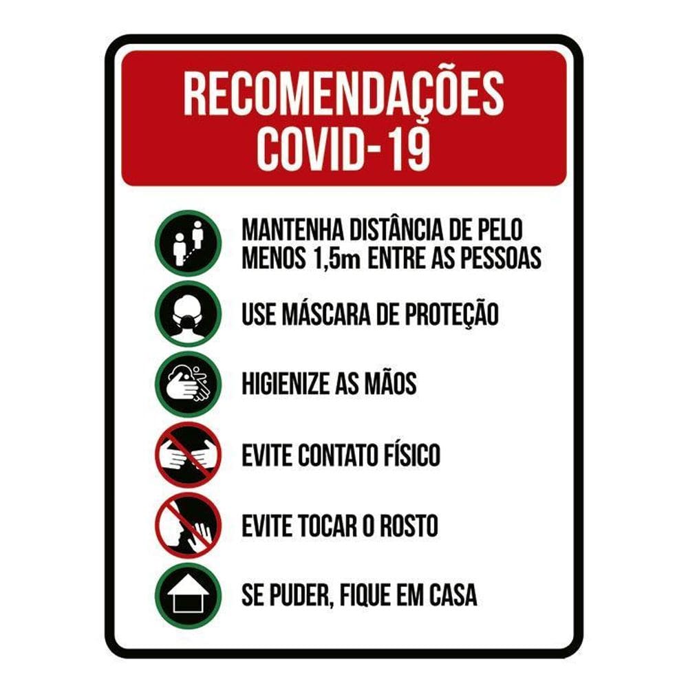 Placa - Use Mascara De Proteção Recomendações 36X46