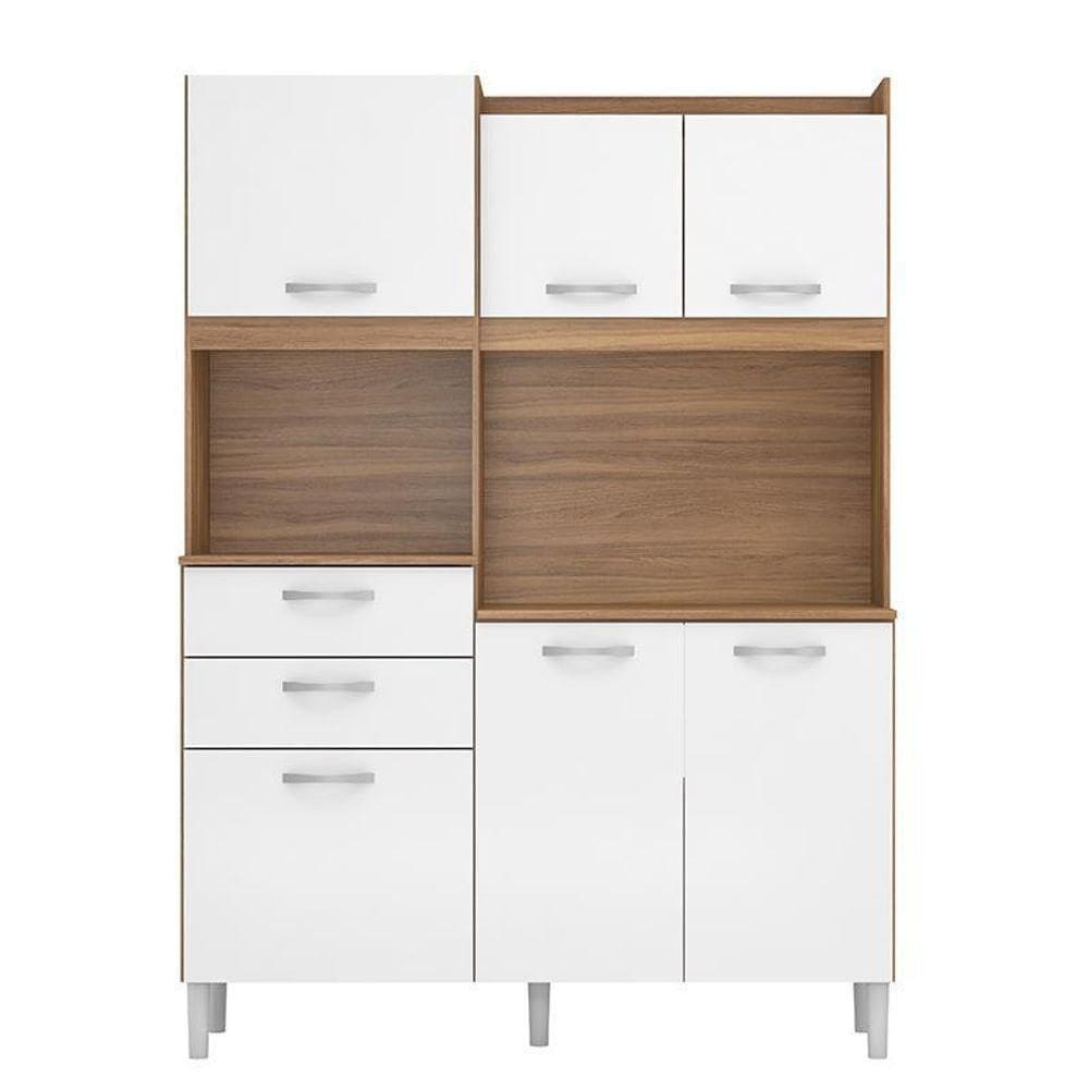 Cozinha Compacta Harmonia 6 Portas E 2 Gavetas Amêndola Branco - Demóbile Amêndola Branco