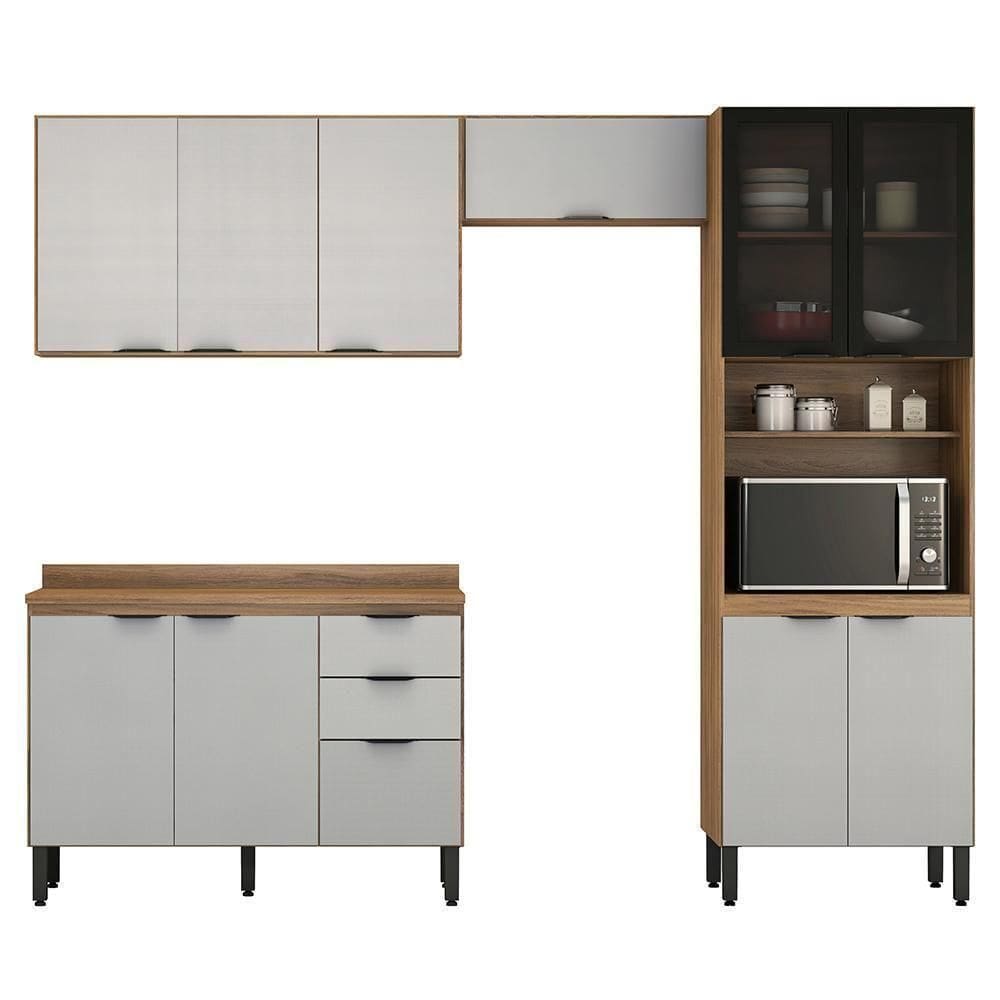 Cozinha Modulada Composição 2 Firenze 4 Peças Amêndola Nude - Demóbile Amêndola Nude