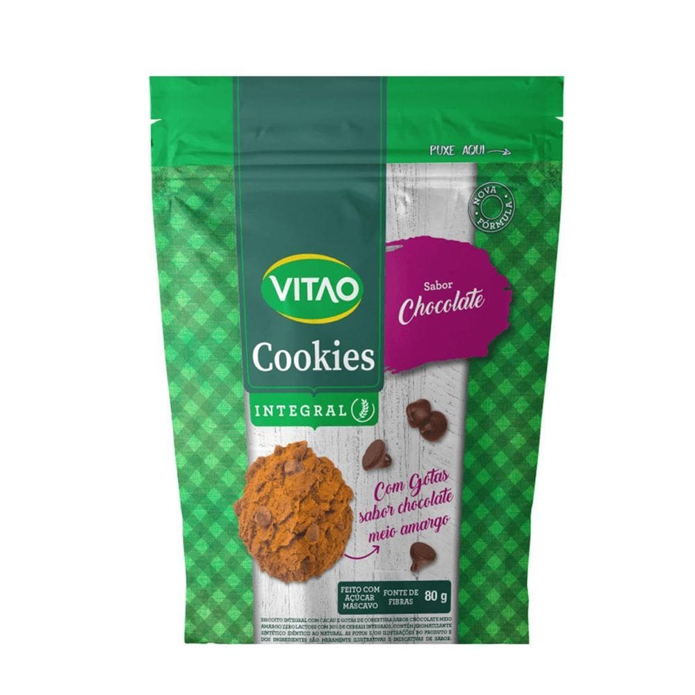 Cookies Sabor Chocolate Gotas Chocolate Sem Glúten Vegano