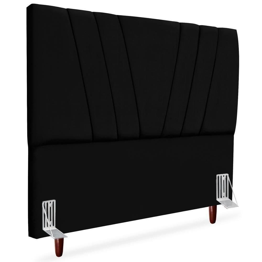 Cabeceira Queen 160cm Bell Suede Preto Rm Preto