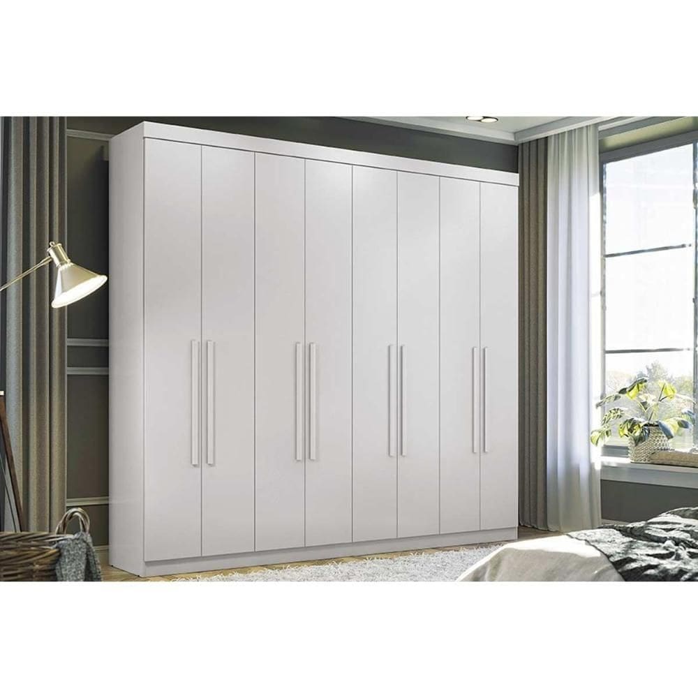 Guarda Roupa Casal 8 Portas E 4 Gavetas Master New 8.4 Branco
