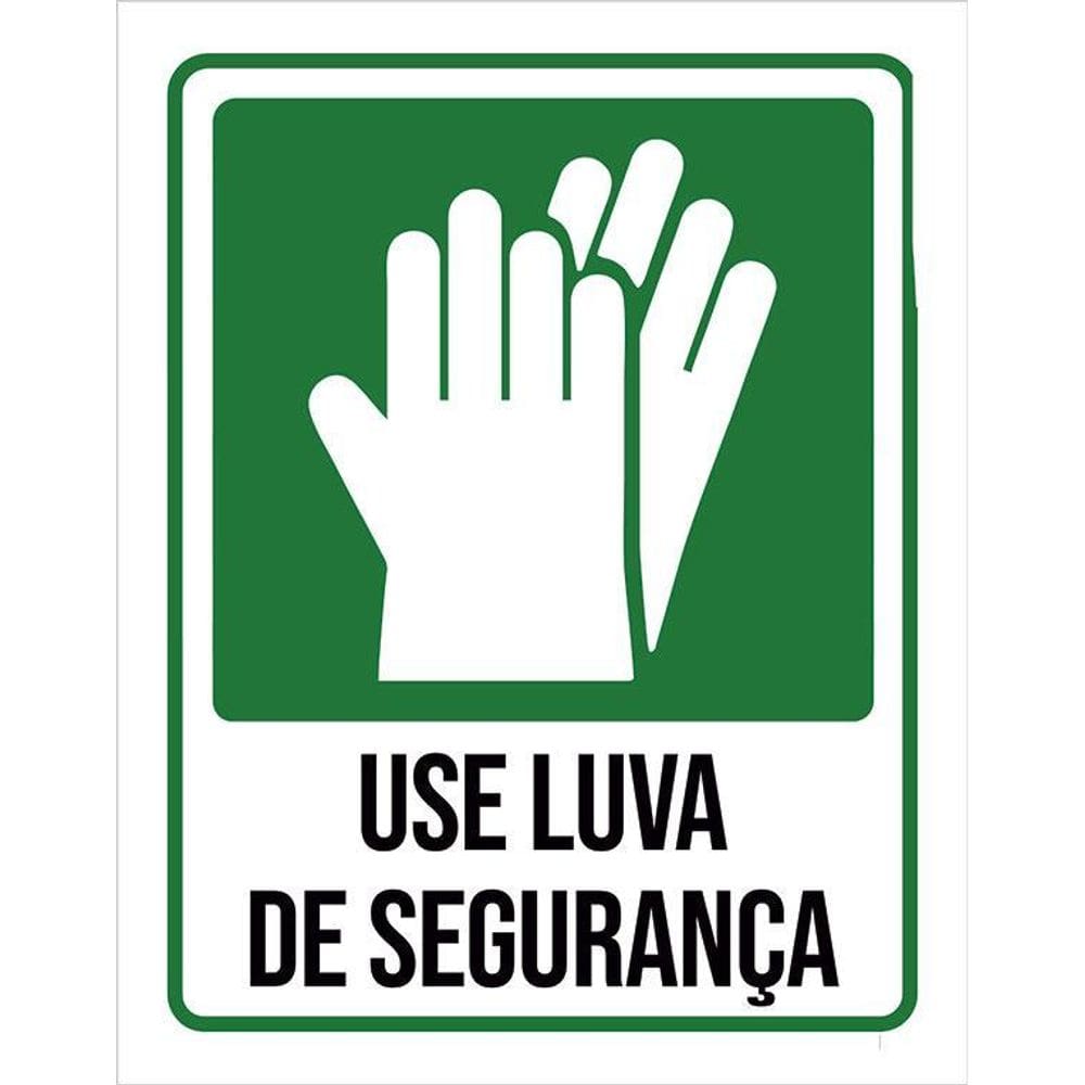 Kit 3 Placas Sinalização Use Luva Segurança
