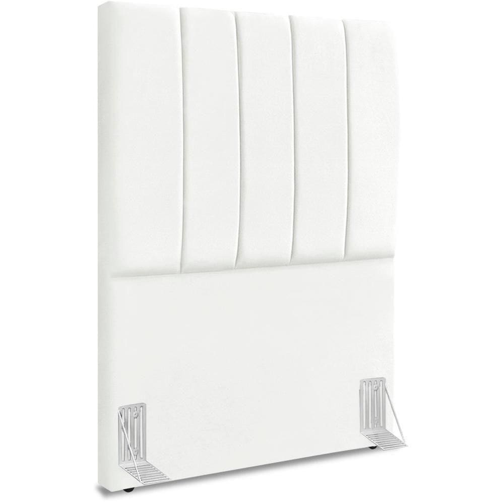 Cabeceira Solteiro 90cm Allia Suede Branco Rm Branco