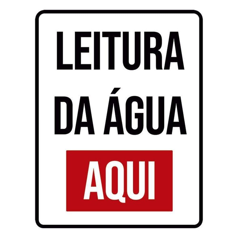 Kit 3 Placas Sinalização - Leitura De Água Aqui Verm