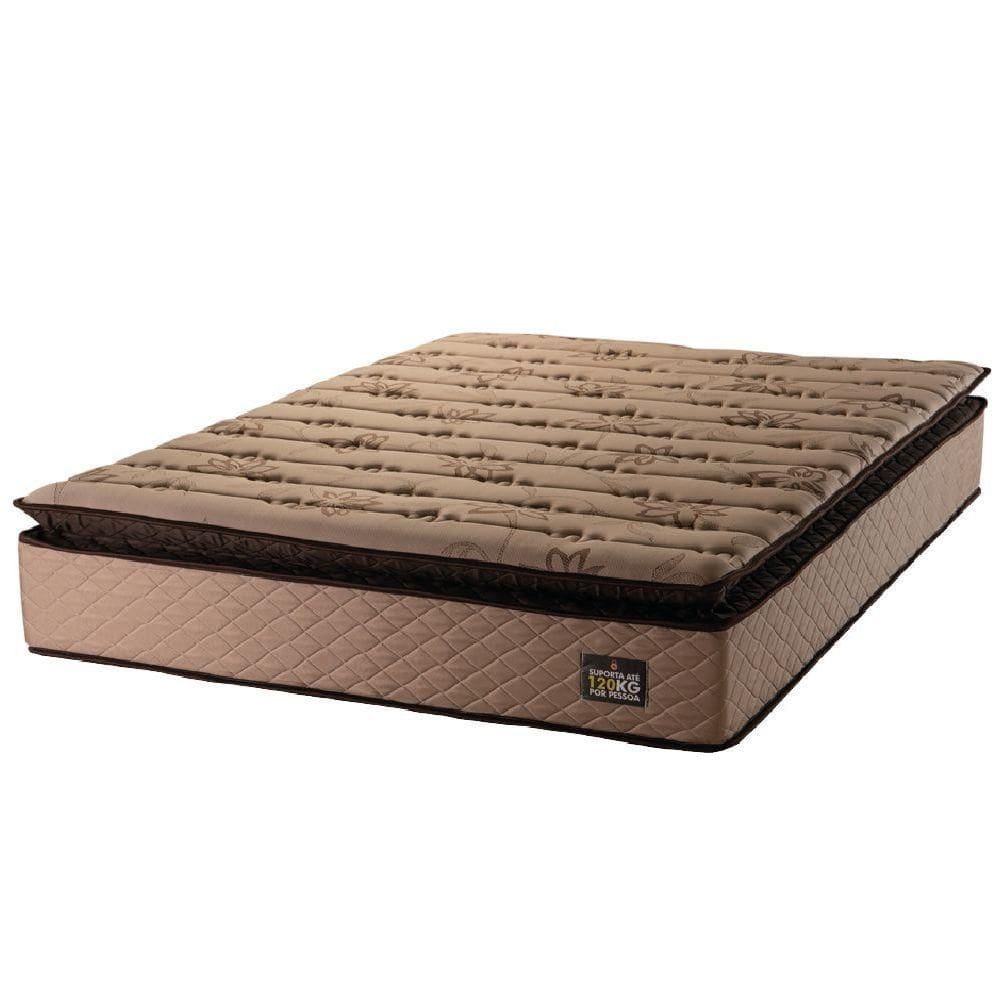 Colchão Casal Queen Espuma D33 Pillow Top Van Gogh 158x198x29cm Marrom Hellen - Suporta Até 120 Kg Por Pessoa Marrom