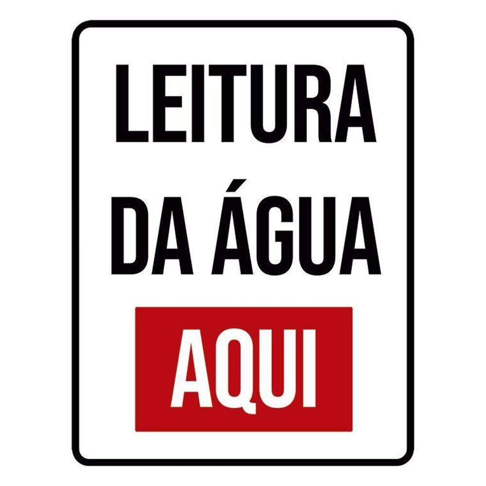 Kit 3 Placas Sinalização - Leitura De Água Aqui Verm
