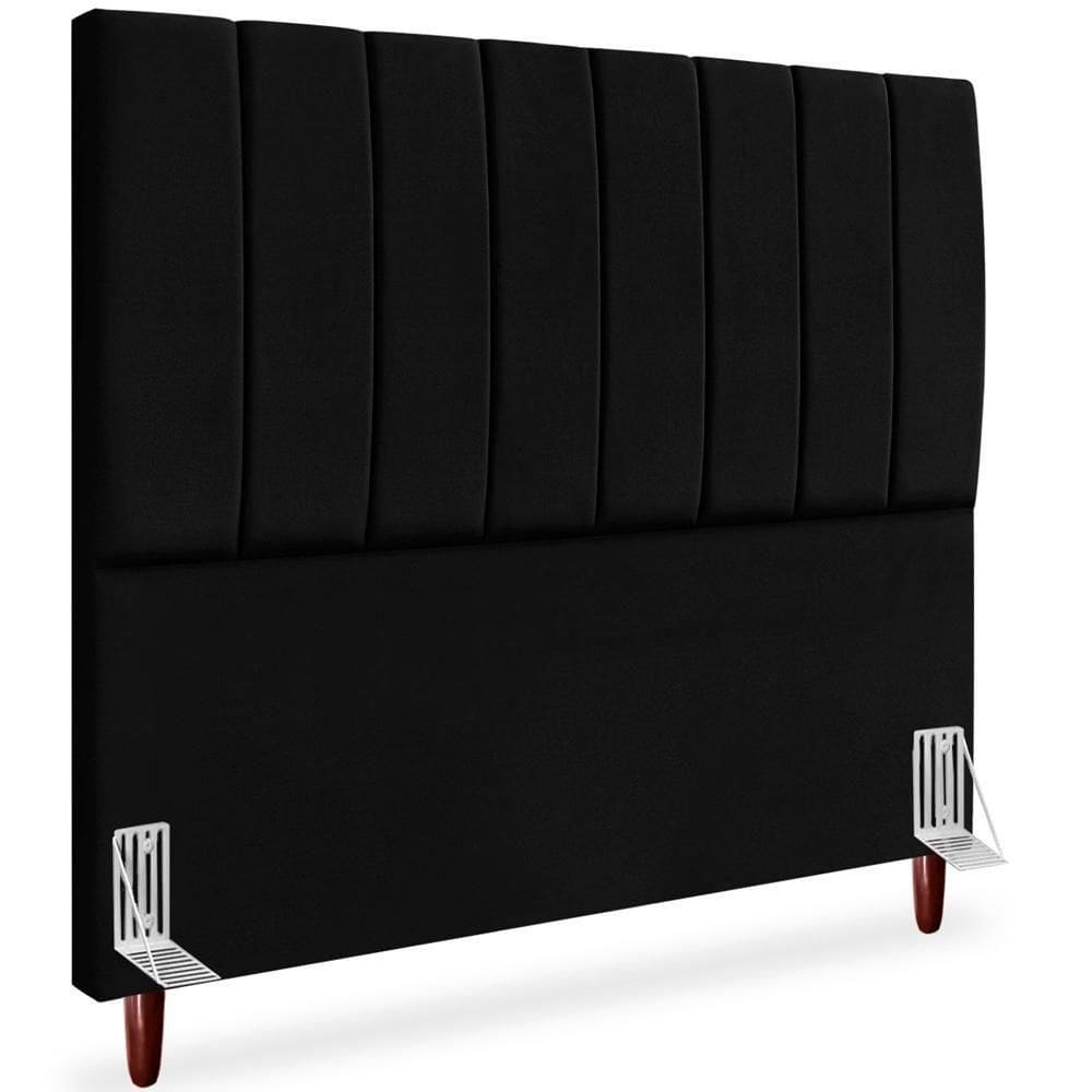 Cabeceira Queen 160cm Arlla Suede Preto Rm Preto
