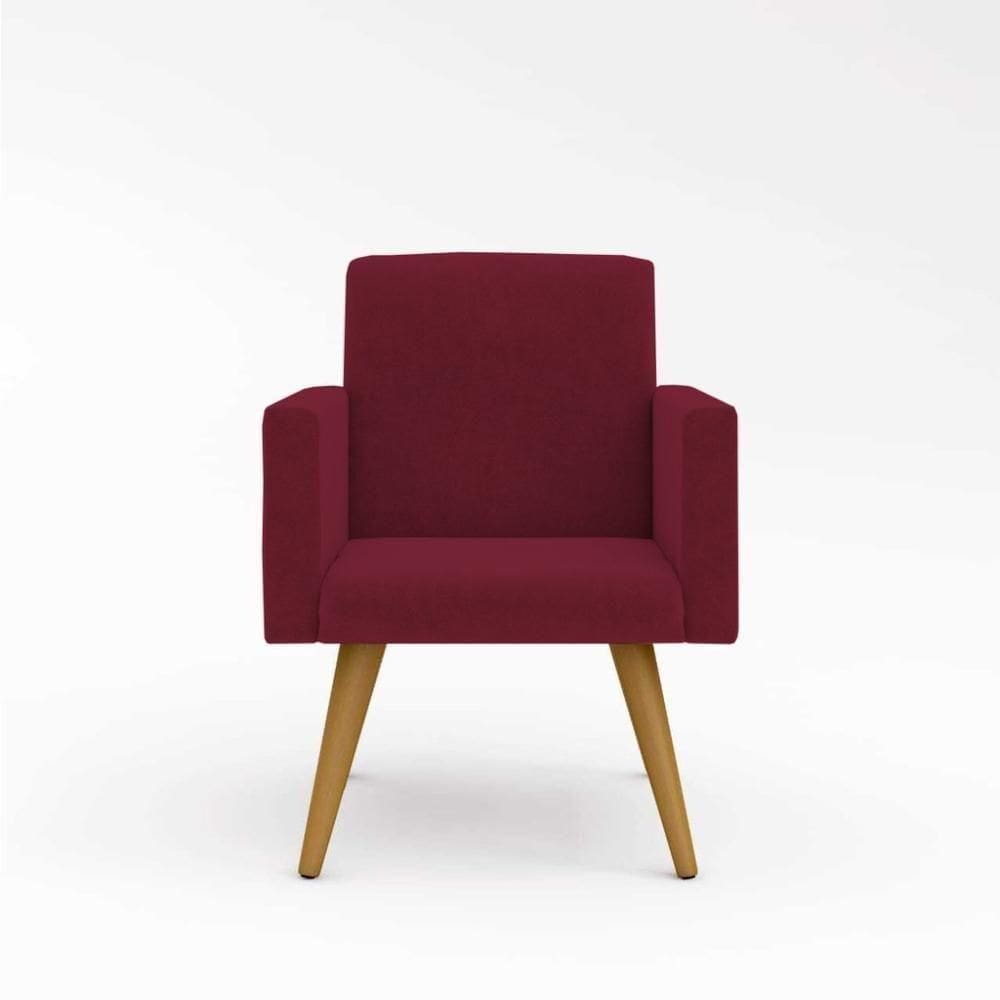 Kit 02 Cadeiras Poltronas Decorativas Sala - Cor Marsala - Balaqui Decor Cor:marsala Marsala