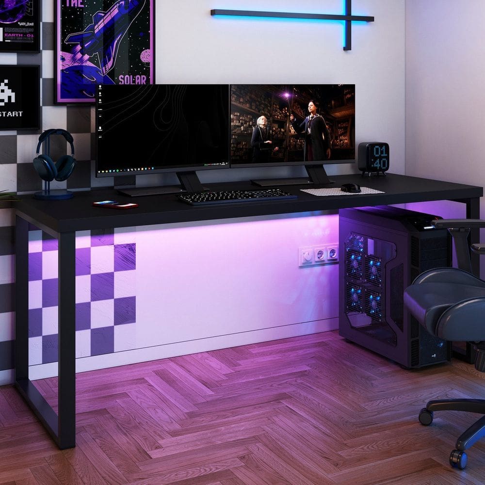 Mesa para Escritório Aço Davi 183 Cm Preto