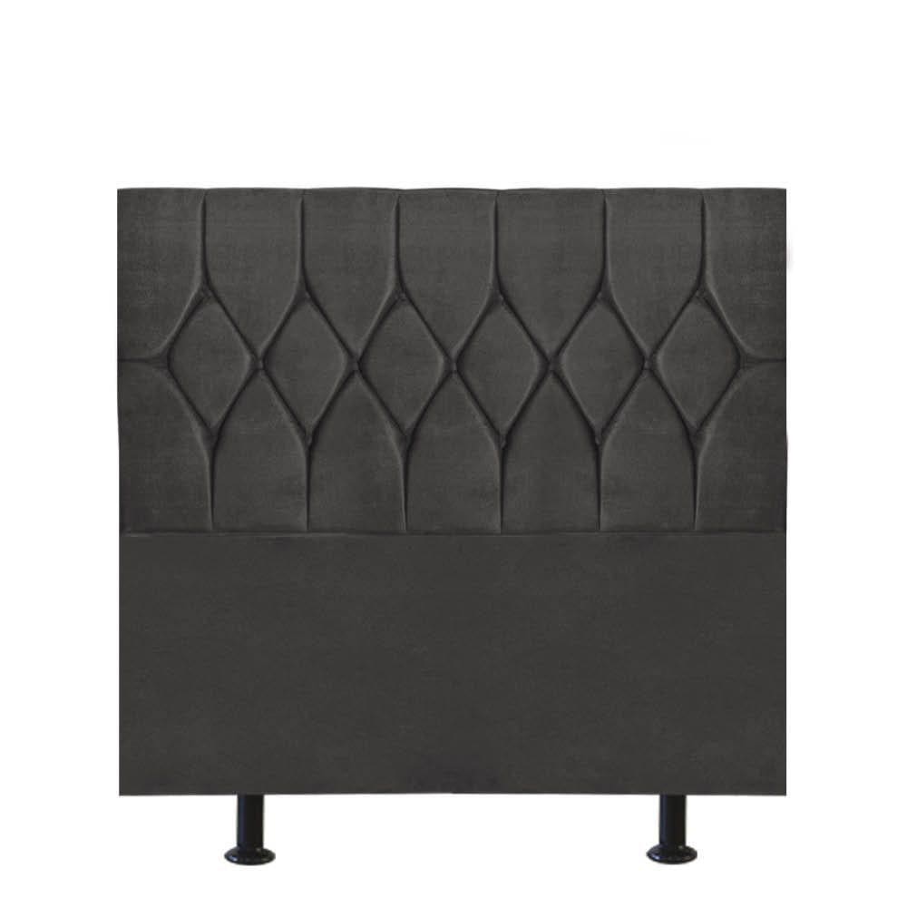 Cabeceira Estofada Istambul Capitonê 90cm Solteiro Box Quarto Corino Cinza - Gat Magazine