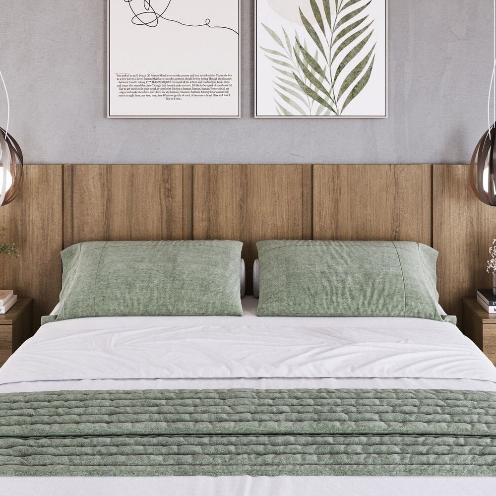 Cabeceira para Cama de Casal com Mesas de Cabeceira Zurique Mel
