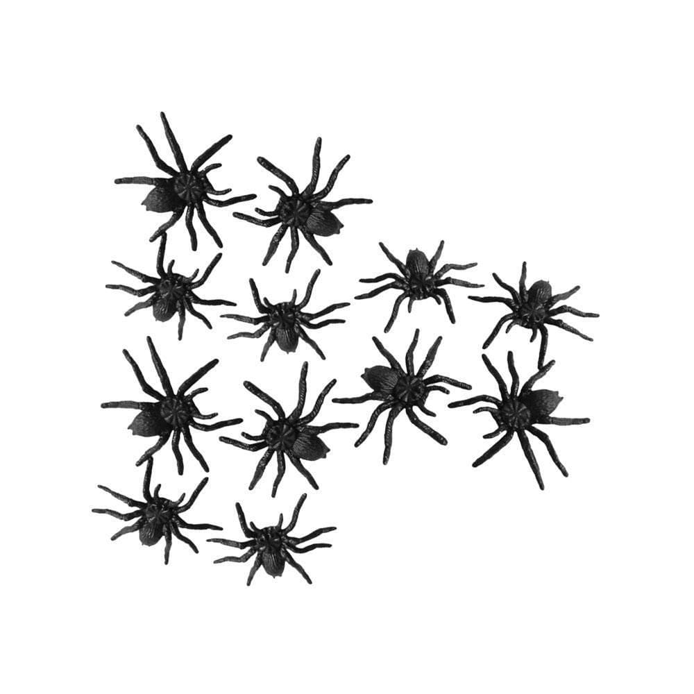 Kit Aranhas Pretas De Borracha Com 12 Unidades Halloween