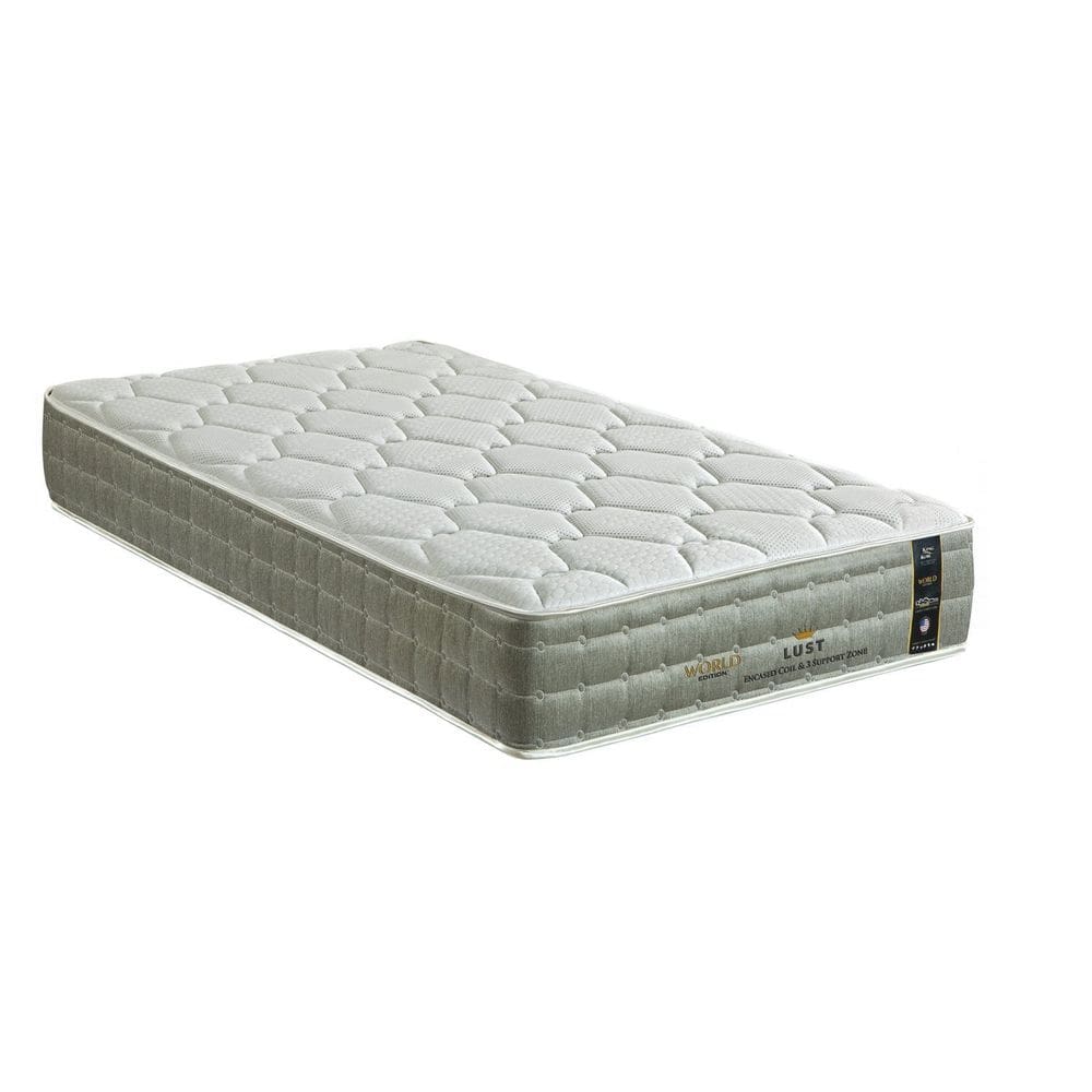 Colchão Solteiro Mola Ensacada Lust 24cm X 88cm X 188cm Cinza/Branco
