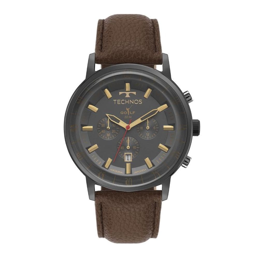 Relógio Technos Masculino Golf Os2Ace/0F Grafite Marrom