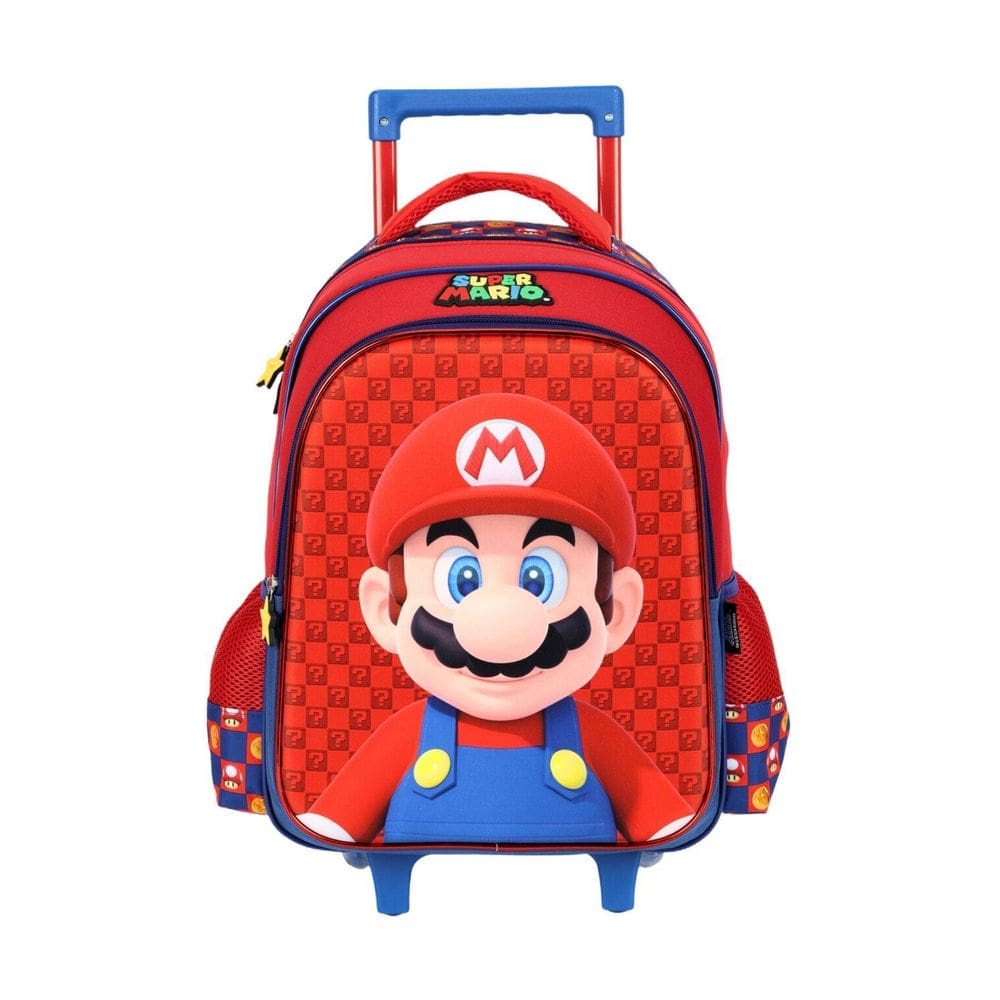 Mochila Super Mario Com Rodinhas Game Ic41406 - Azul