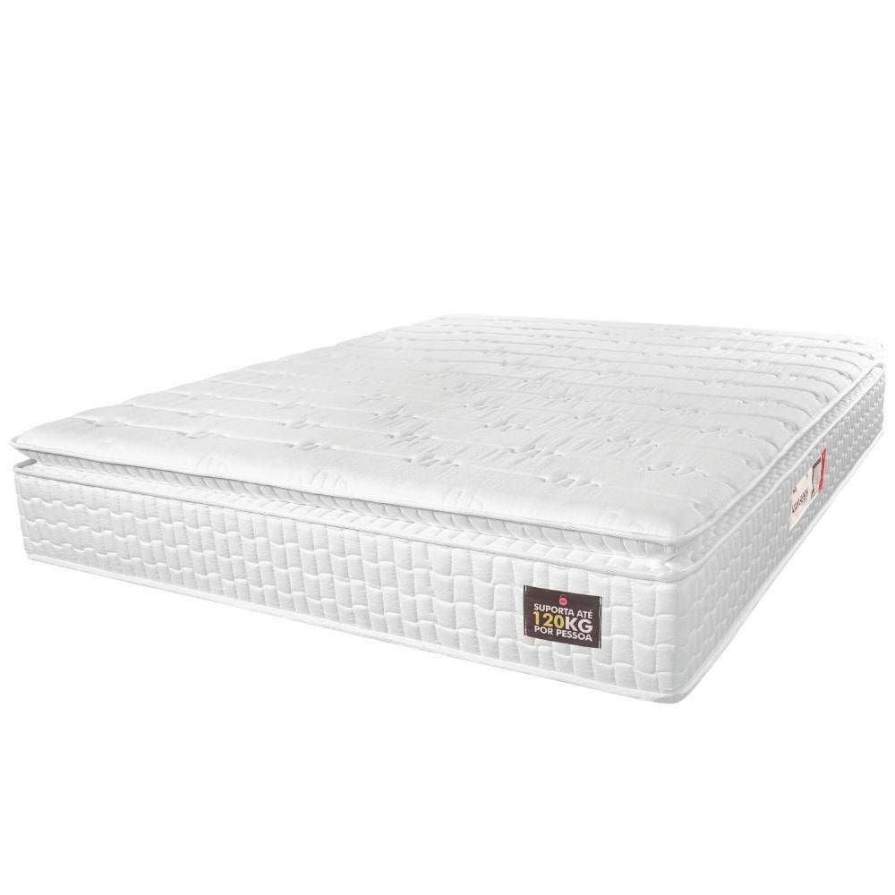 Colchão Casal Queen Espuma D33 Pillow Top Van Gogh 158x198x24cm Branco Hellen - Suporta Até 120 Kg Por Pessoa Branco