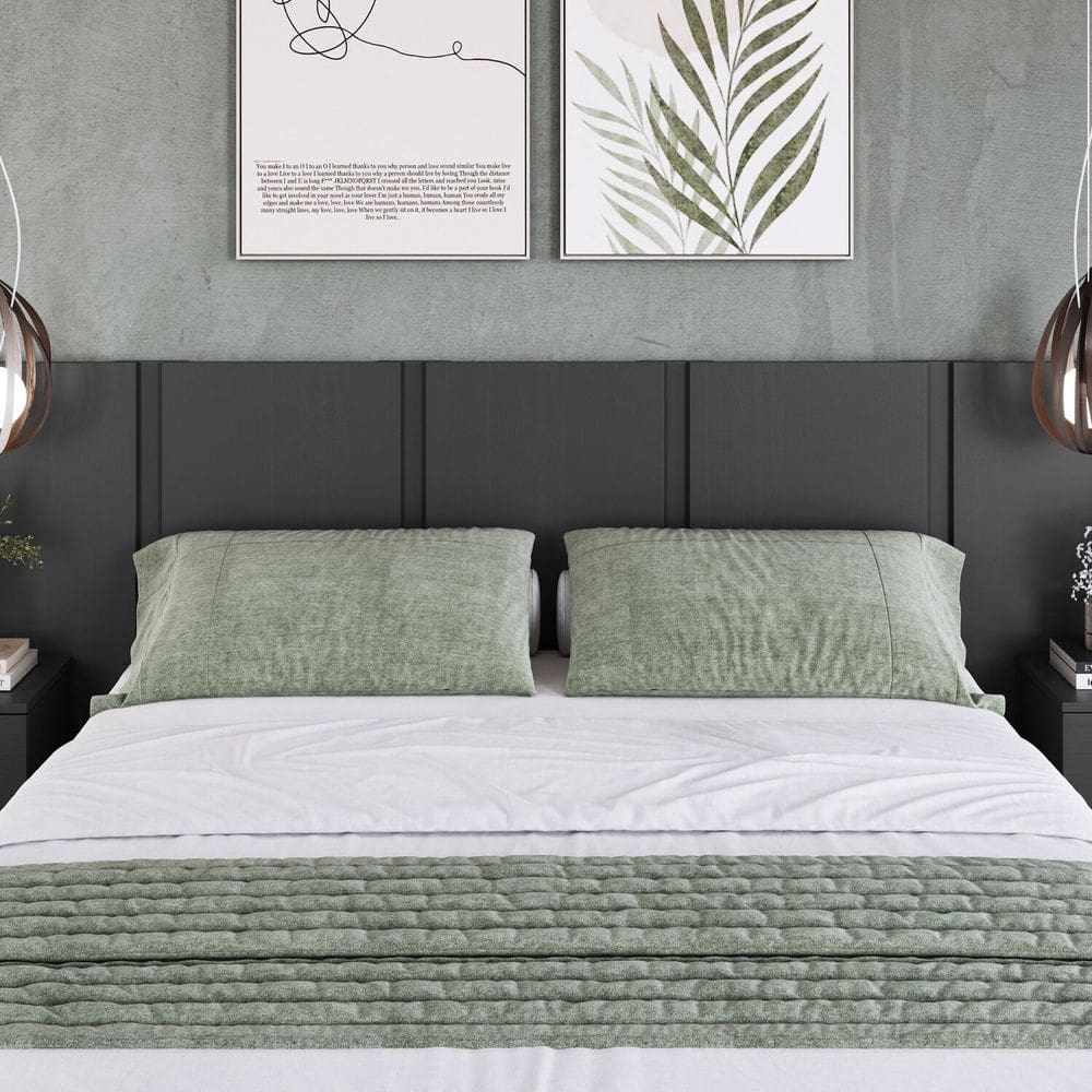 Cabeceira para Cama de Casal com Mesas de Cabeceira Zurique Grafite