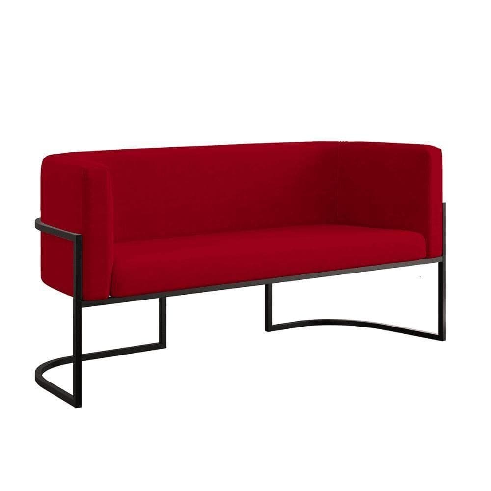 Sofá 2 Lugares Para Recepção Com Base Reforçada Balaqui Vermelho