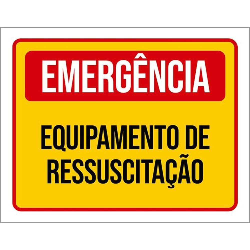 Placa Emergência Equipamento Ressuscitação 36X46
