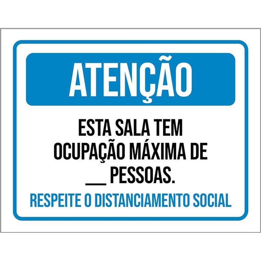Placa Distanciamento Social Esta Sala Ocupação Máxima 36X46