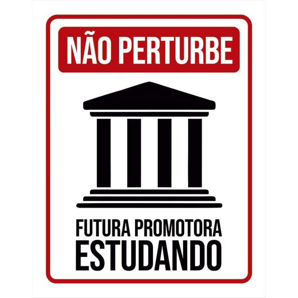 Kit 3 Placas Não Perturbe - Futura Promotora Estudando