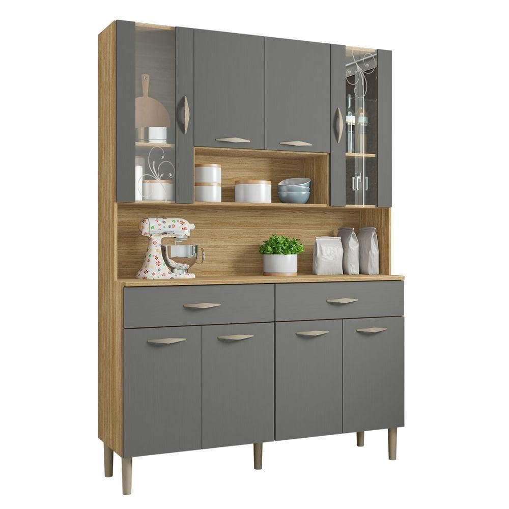 Kit Cozinha 8 Portas Golden Freijó Gris