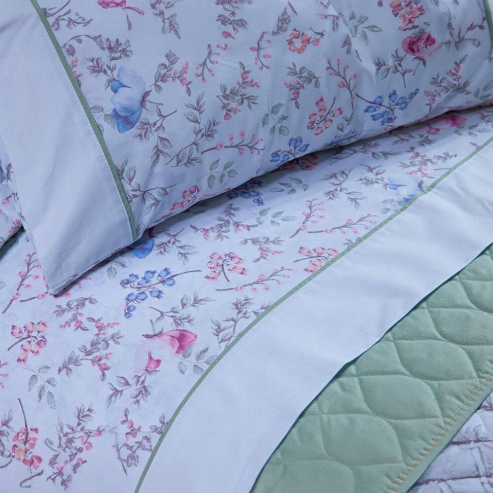 Jogo Cama Solteiro King 180 Fios Estampado - Andreza Maisa