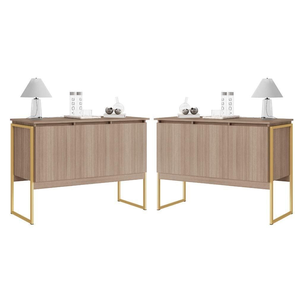 Conjunto De Buffets Industriais Milão Montana Dourado