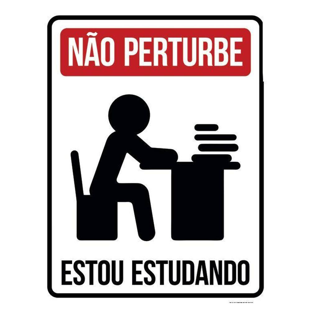 Placa Decorativa - Não Perturbe Estou Estudando 36X46