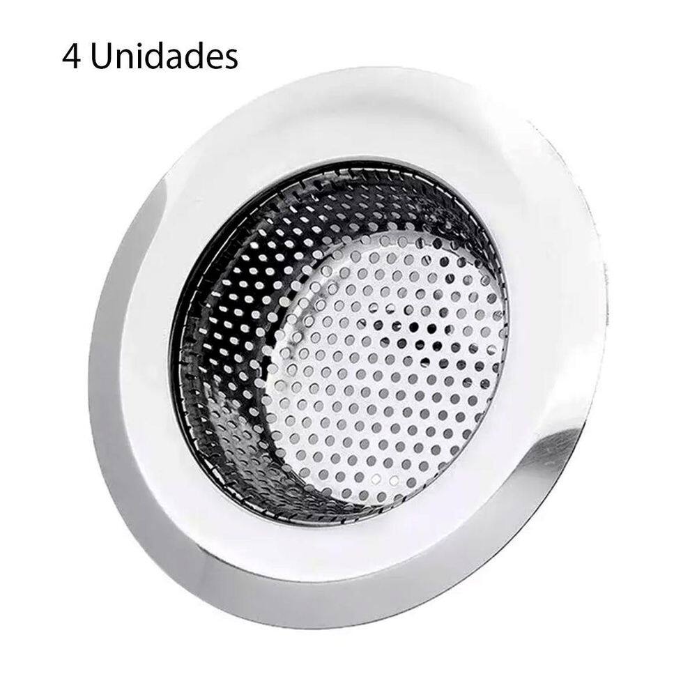Ralo De Inox Para Pia Extra Grande 9Cm 4Un